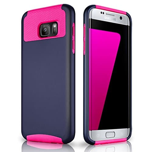 Galaxy S7 Edge Case, Samcore lightweight Shockproof TPU + PC 2 in 1 Style case for Samsung Galaxy S7 Edge [Navy Blue/Pink]