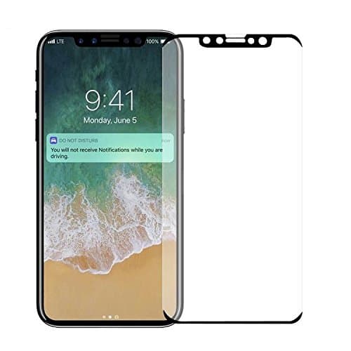 EiZiTEK Eizilite Series Tempered Glass Screen Protector for Apple iPhone Xs & iPhone X, Case Friendly, Thick Bendable Shield, Black, 2 Pack