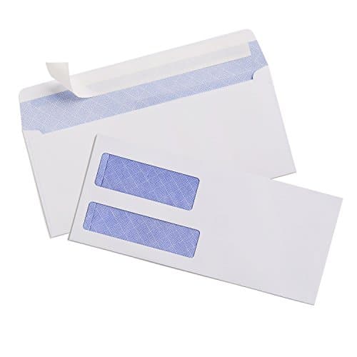 100 #9 INVOICE Envelopes by Sigma Source 3-7/8" x 8-7/8" Double Window Security Tint for QuickBooks, Computer Generated Invoices, Billing Statements and Legal Documents (Not For CHECKS)