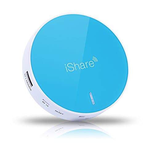 Multifunction Wireless Travel Router,Wireless Storage,SD Card USB Disk Portable Hard Drive Reader, 4800mAh External Battery Power Bank,3G/4G Dongle Reader Blue