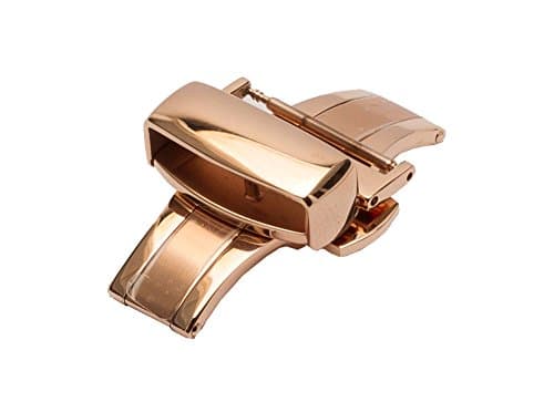 18mm Gold Tone Push Button Deployment/Deployant Clasp for Watch Band