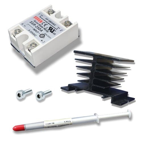 25A DC-AC Solid State Relay bundle w/Heatsink+screws+thermal paste