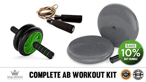 JRL-ABR-SD kit bundle set pack Leather Jump Rope Skipping Skip Jumping Ab Roller Wheel Abs Abdominal Stomach Core Shredder Stability Balance Disk Chair Cushion Seating Disc Wobble Wiggle Air Seat Kids