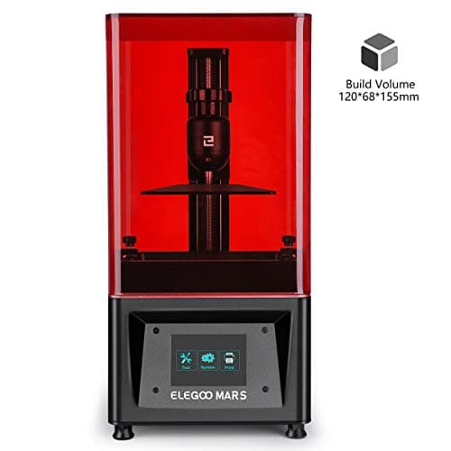 ELEGOO Mars UV Photocuring LCD 3D Printer with 3.5'' Smart Touch Color Screen Off-line Print 4.72"(L) x 2.68"(W) x 6.1"(H) Printing Size Black Version