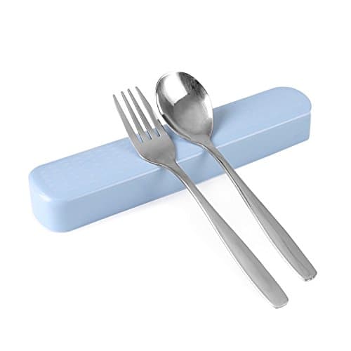 Cute Spoon Fork Chopsticks Flatware Holder Box Case Table Set 304 Stainless Steel Utensil For Lunch Box Lunch Bag For Kids Children Adults Office School Camping Outdoor,Fork and Spoon)