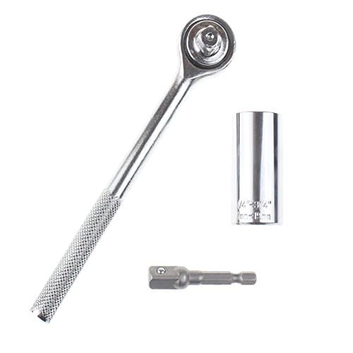 KERMASKY Universal Sockets Wrench Multi-Function Power Drill Adapter Metric Grip Tool Sets  (Silver)