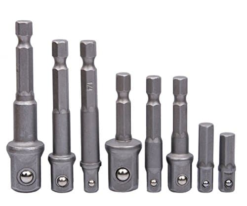 AUTIDEFY 8pcs Socket Adapter Impact Hex Shank Drill Bits Bar Set 1/4" 3/8" 1/2" Bits