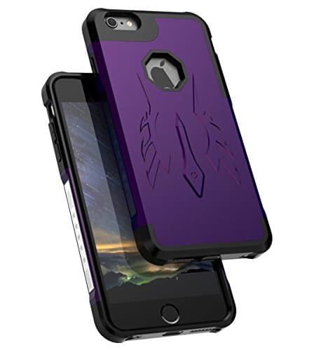 SaiTong iPhone 6 Plus Case,iPhone 6S Plus Case Slim Fit Dual Layer TPU and Plastic Hybrid Shockproof Protective Unique Design Cover for iPhone 6 Plus/6S Plus 5.5 inch,Purple Black
