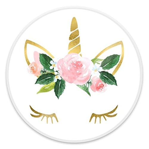 Multi-Function Phone Mount Stand,Expanding Stand Grip Pop Mount Socket for Smartphones, iPhone and Tablets - Floral Gold Unicorn White