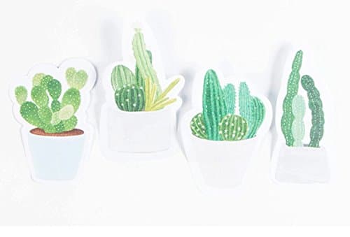 Lingdun Creative Sticky Notes, Cactus shape Stickies Easily Seen Self-Stick Notes, (4 pack, 30 Sheets per Pack)