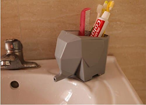 Grandey Multi-Functional Plastic Toothbrush Frame Kitchen Organizer Tableware Shelf Rack Spoon Holder Storage Box (Gray)