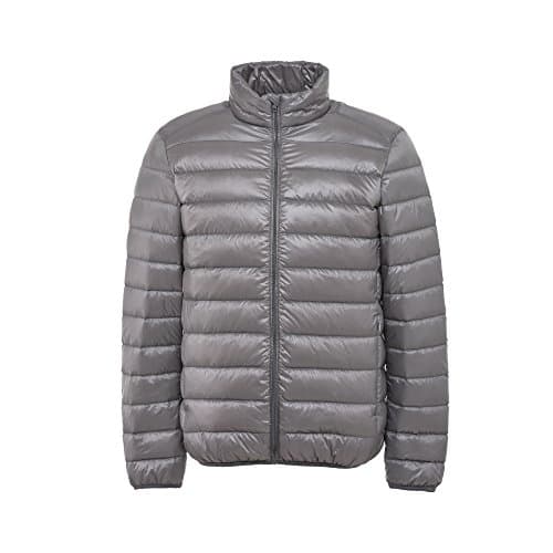 MOUNTEC Men's Ultra Light Packable Down Puffer Jacket Gray Large
