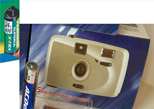 Focus Free Camera Kit w Flash Carrying Case Single Roll 35mm Film and AA Battery Bundle for Instant Use Travel Accessory