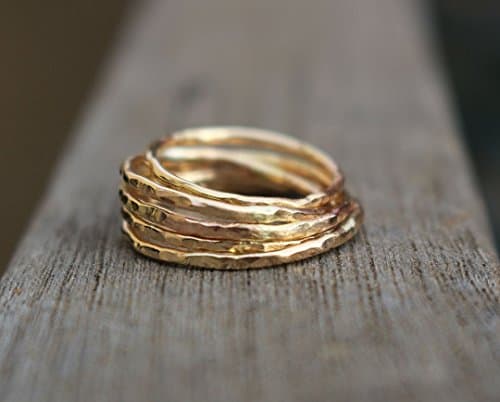 Gold filled Thin Hammered Ring SZ 9