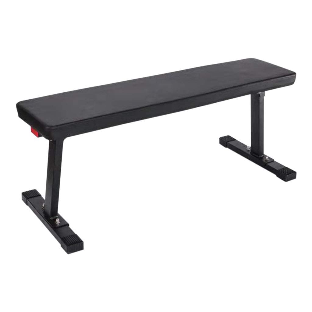 Flat Bench Workout Bench–Gym Quality Foldable Flat–Weight Bench for Dumbbell & Barbell Press Workouts, Garage and Home Gym (A, Black)