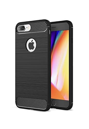 IPhone 8 Plus ,7 Plus- Slim Design Protective [Shock Absorbtion] TPU Rugged Armor Protection Textured Grip Cover Design for Apple iPhone 8 Plus,7 Plus (2017) - (Black)