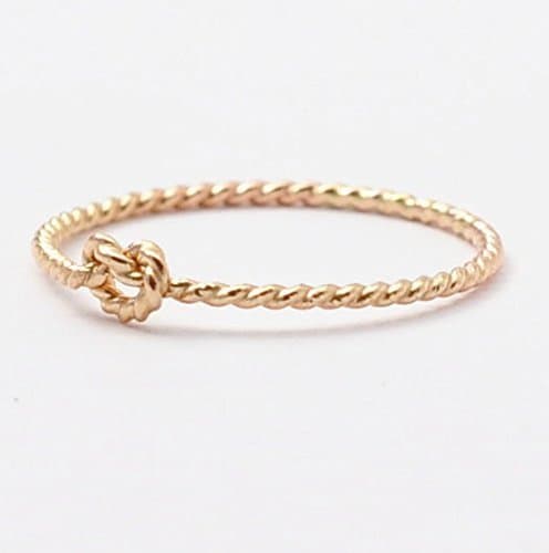 Love Knot Ring: Solid 14K Gold Twist