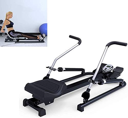 HIGHKAS Multi-Function Rowing Machine, Silent Hydraulic Rowing Exercise Fitness Equipment, Double Resistance Adjustment, Foldable Design, for Office, Gym