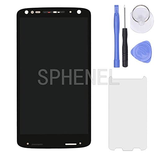 SPHENEL LCD Display Screen And Digitizer Touch Screen Assembly With Frame For Motorola Moto X Force / Droid Turbo 2 XT1585 XT1580 XT1581 (Black)