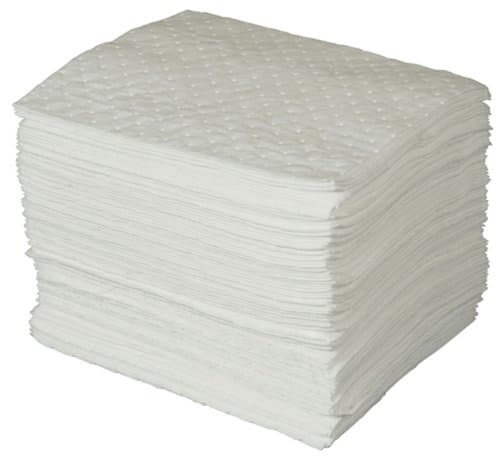 Brady SPC Basic Oil-Only Heavy Weight Absorbent Pad, White, 15" L x 17" W (100 Sheets Per Bale) - BPO100