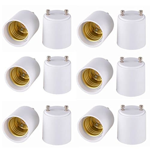 12 Pack GU24 to E26 / E27 Adapters LED Halogen CFL Light Bulb Lamp Converter White