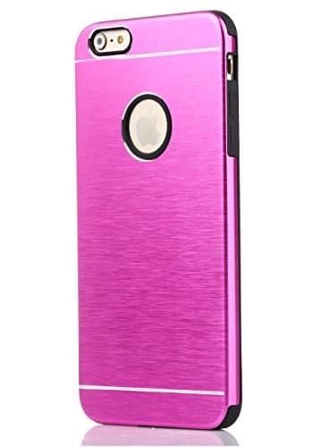 iPhone 6s Plus Case Pink (also for iPhone 6 Plus) Aluminum and Soft Silicone Protection - Slim Fit Case - Stylish and Cool iPhone 6+ Plus Cases with Dual Layer Protection - Resistant Non Slip Case and Firm Grip for Your Apple Phone - Get It Now!! - For iPhone 6s Plus and 6 Plus (5.5) (Pink)