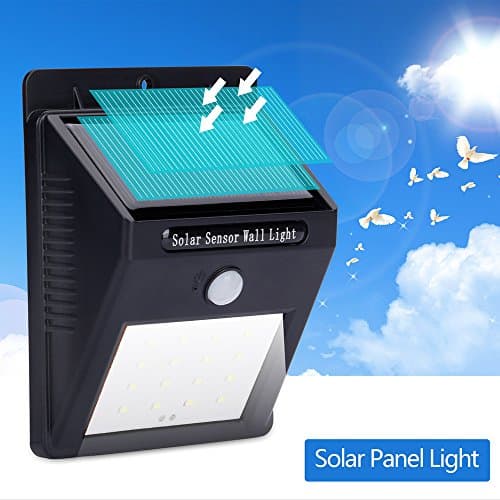 vTopTek Solar Light Outdoor, 16 LED Motion Sensor Security Wireless Lights, Waterproof Wall Mount Solar Lamp for Garden Patio Deck Yard Path Driveway (1 PACK)