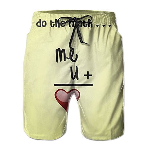 Amusing Math Men Shorts Polyester Elastic Comfortable Hot Sale Quick-drying Beach Shorts Beach Trunks