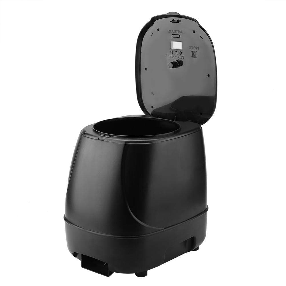 Automatic Feeders, Intelligent Automatic Timing Feeding Device with LCD Panel, 10 Liters of Large Capacity & 120° Throwing & Multi-position Adjustment, Suitable for Outdoor Feeding Fish Ponds Aquarium