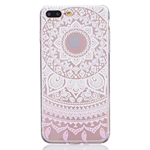iPhone 7 Plus TPU Case,Speedup [Ultra Thin] [Scratch-Resistant] Clear Soft TPU Gel Skin Case,Cute Cartoon Dolphin Penguin Flower Fairy Print Silicone Case for iPhone 7 Plus (White Mandara)