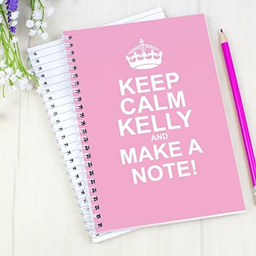 Personalised Keep Calm Pink A5 Notebook - Add a name & message to cover