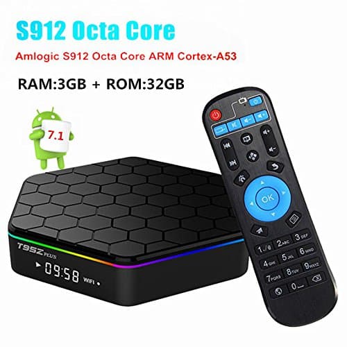 TV box,T95Z Plus Android TV BOX, Android 7.1 Amlogic S912 Octa-core 3G DDR3 RAM 32G eMMC ROM Smart TV Box Dual wifi 2.4G/5G HDMI 4K Mini Pc 3GB/32GB