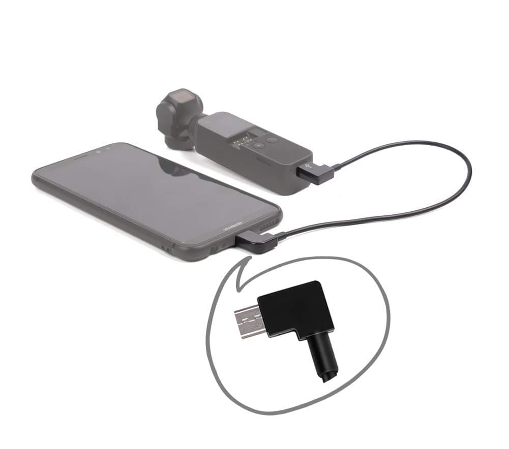 Rantow Extension Video Data Cable Compatible with DJI Osmo Pocket Handheld Gimbal Camera/Mavic Air 2 Drone, Universal OTG Wire to Connect Micro-USB Type-C iOS Phone/Tablet (11.8 inch Micro-USB Cable)