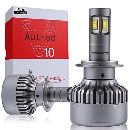 LED Headlight Conversion Kit, Autrod 2Pack H7 LED Bright Headlight Bulbs 6500K 80W 9600LM HID Xenon Headlamp with Load Resistors, Dual Beam Replacement Head Light for vehicle- Cool White
