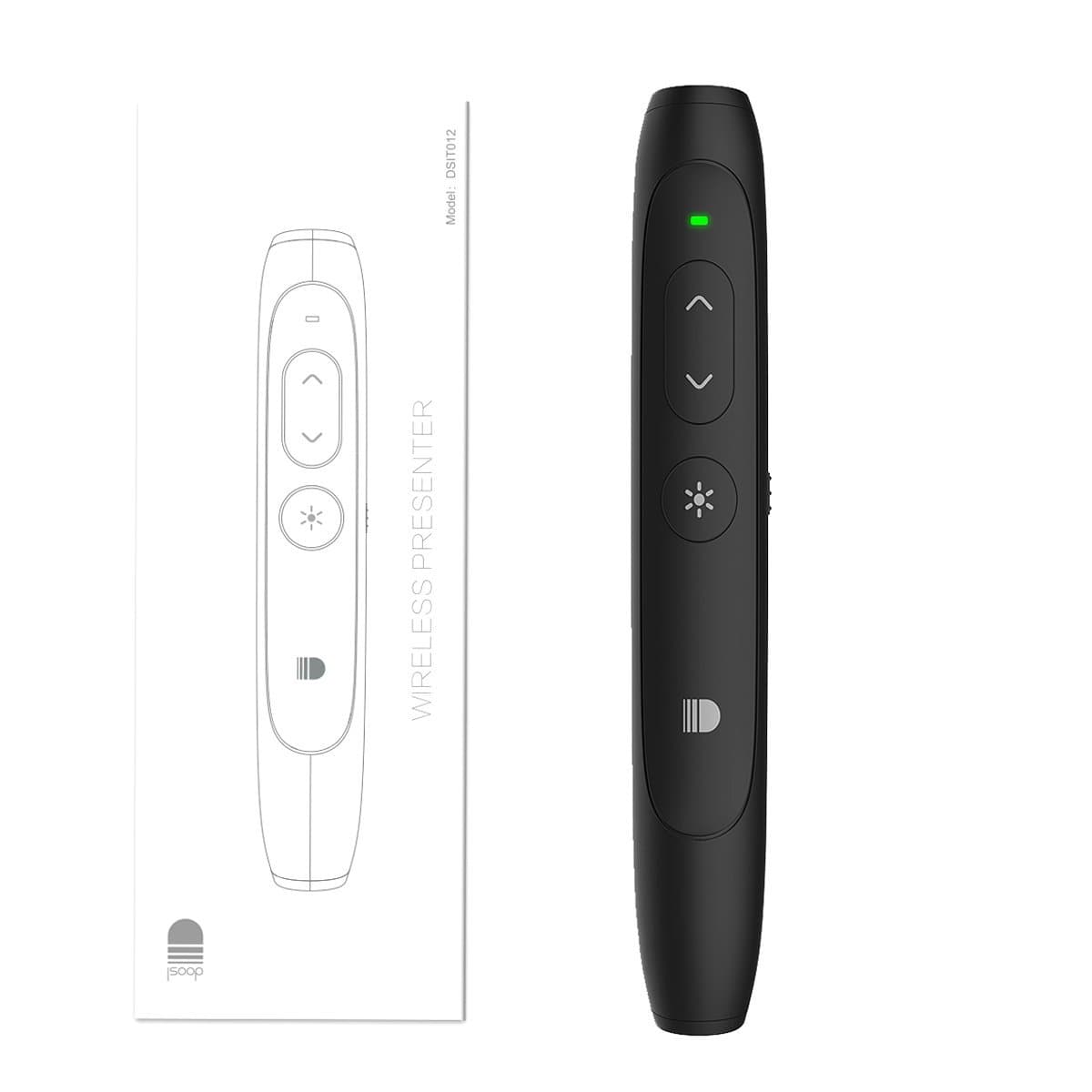 Presentation Remote 2.4GHz Wireless Presenter - USB Control Powerpoint Clicker Presentation with Black Screen Function (Black)