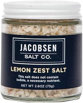 Jacobsen Salt Co. Specialty Sea Salt for Fancy Gourmet Cooking, Infused Sea Salt, Lemon Zest Flavored, 2.7 Ounce