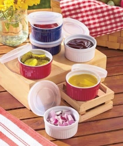 12-Pc. Ramekin Sets (Red, White, Blue)