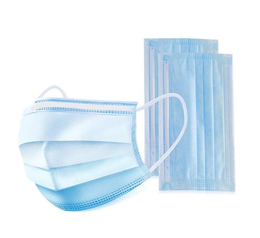 Disposable Face Masks with Comfortable Ear Loop,10 Pack 3 Ply Breathable Anti Dust Medical Surgical Mouth Nose Protector Cover for Blocking Dust Air Pollution Protection and Personal Health