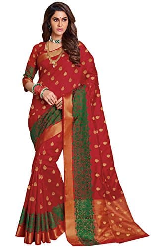 Kuberan Red Raw Silk Saree