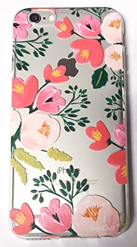 IPhone 6 Plus /6s Plus Case, YogaCase InTrends Silicone Back Protective Cover (Paper Peonies)