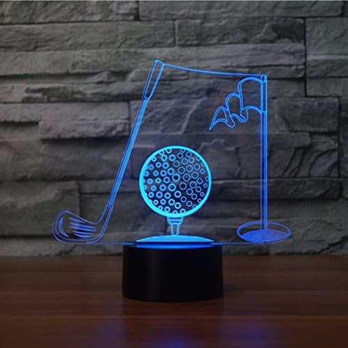 3D Golf lamp Night Light Remote Control Power Touch Switch Table Desk Optical Illusion Lamps 16 Color Changing Lights Home Decoration Xmas Birthday Gift