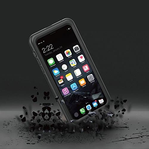 Iphone x Iphone 10 case with tempered glass screen protector shock absorbent ,waterproof ,protective durable stylish black case