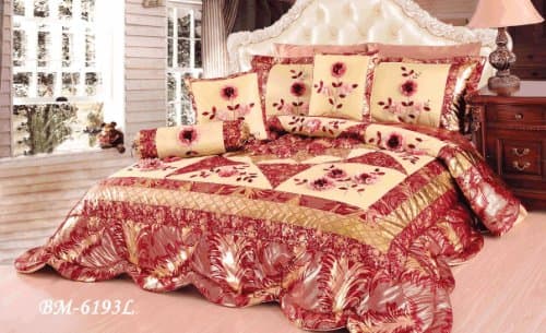 Tache 6 Piece Spring Blooms Patchwork Comforter Quilt Set, King Size