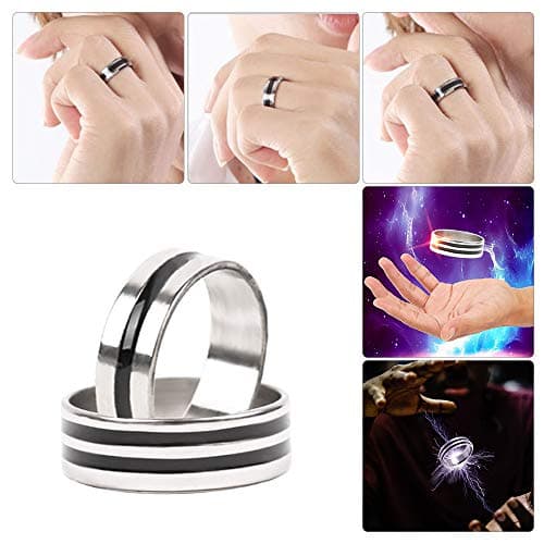 WSTJY Magic Props Floating Ring, Mix-Engin 1 Set Magic Suspension Ring Invisible Metal Strong Magnetic Ring PK Magic Tricks Pro Magic Props Toys Gifts for Boys Girls, Random