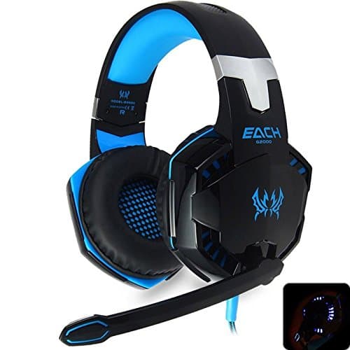 Codomoxo Kotion Each G2000 Computer Stereo Gaming Headset Best Deep Bass Headset with Mic LED Light for PC Gamer
