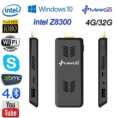 2016 Meegopad T07 Licensed Windows 10 MINI PC Intel Atom Cherry Trail x5-Z8300 Quad-core 4GB RAM 32G Storage 2.4Ghz WiFi Compute TV Stick Streaming Media Player
