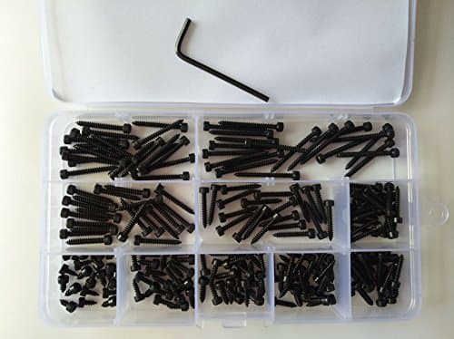 201pcs M3 Allen Self Tapping Screws Hex Socket Cap Head Self-attack Bolts Smooth Cup Drilling Screw Bolt Screwdriver Kits Black