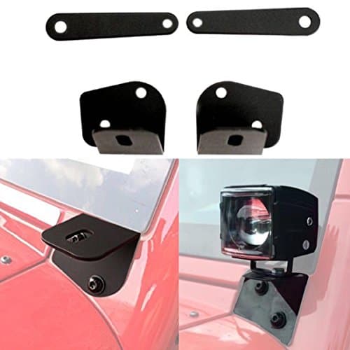 AutoOcean Lower Windshield Light Mounts Kit Accessories for 2007-2017 Jeep Wrangler JK JKU 2 Door 4 Door