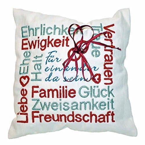 Ring cushion with embroidery - wedding