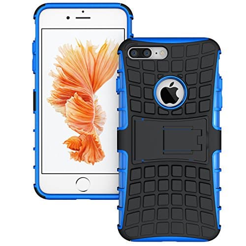 iPhone 7 Plus Case, Xbows [Rugged Wave] Slim Durable Protective Shockproof Case Built-in Kickstand for Apple iPhone 7 Plus (Blue)